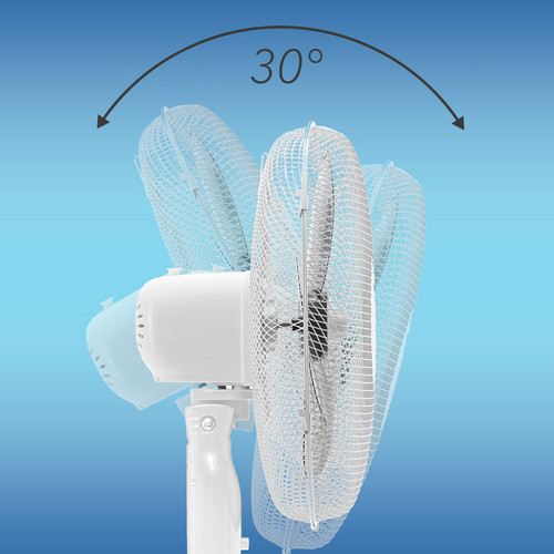 Ángulo de inclinación del cabezal del ventilador regulable hasta en 30°