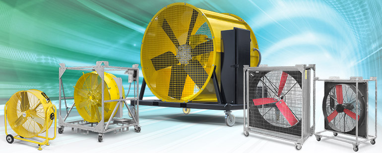 Aparatos de calidad de Trotec para las aplicaciones portátiles de circulación del aire o ventilación destinadas a los arrendadores de máquinas, las empresas industriales y los productores de espectáculos