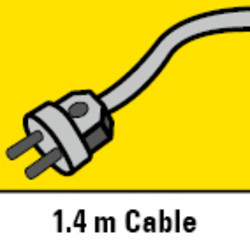 Cable de 1,4 m metros de largo para un amplio rango de acción