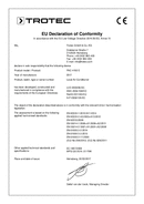 Declaración de conformidad acondicionador de aire local PAC 4100 E (INT)