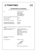 Declaración de conformidad calefactor por radiación IR 1500 S (INT)