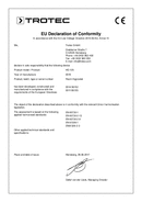 Declaración de conformidad Higrostato de ambiente HG 125 (INT)