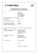 Declaración de conformidad soplador calefactor TFC 1 E / TFC 2 E (INT)