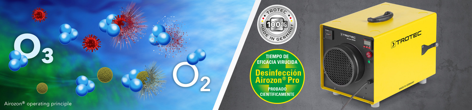 Desinfectador de ozono profesional Airozon 20000 "made in Germany"