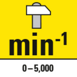 Frecuencia de impacto de entre 0 y 5.000 min-1