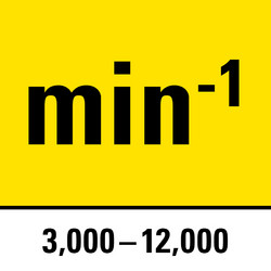 Preselección del número de vibraciones de 3.000 a 12.000 min-1