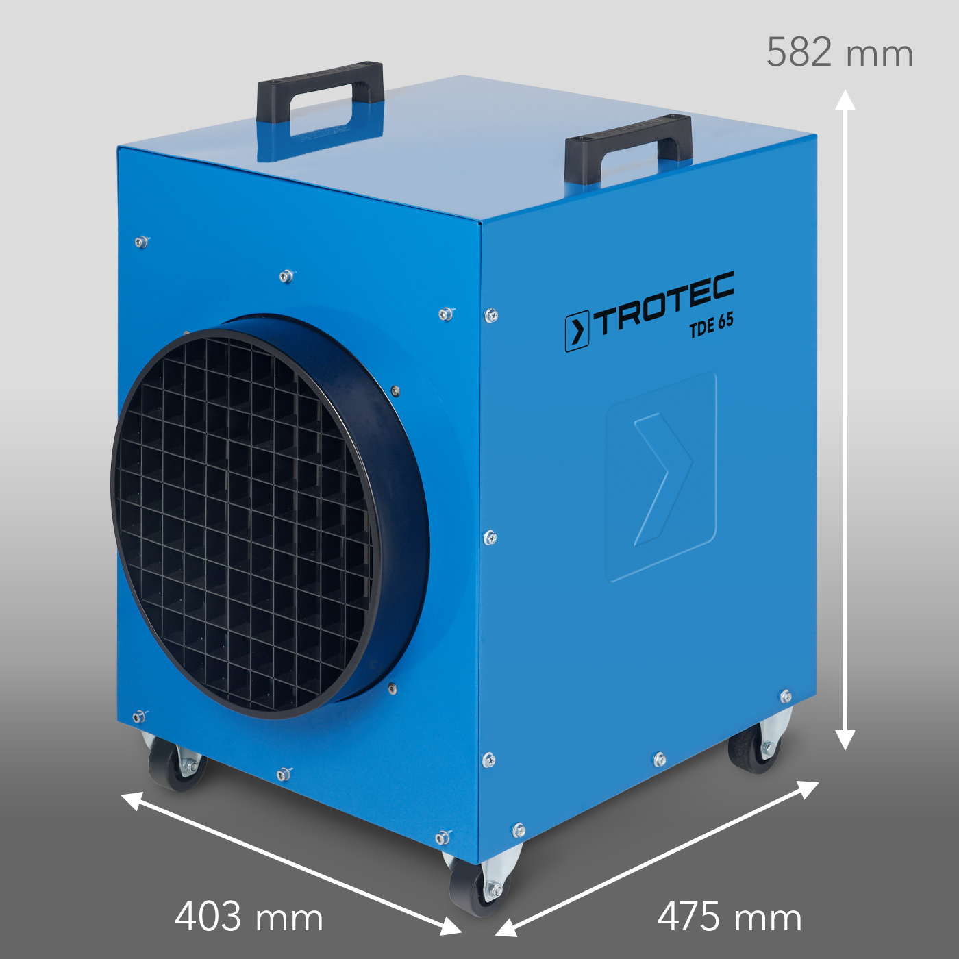 Robusto y concebido para obras – el calefactor eléctrico TDE 65 de Trotec.