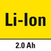 Tecnología de iones de litio con una capacidad de 2 Ah
