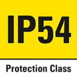 Tipo de protección IP54: protegido en todas las direcciones contra las salpicaduras de agua