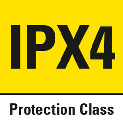 Tipo de protección IPX4: impermeable en todas las direcciones frente a salpicaduras de agua